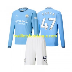 Maillot/Tenue Manchester City Phil Foden 47 Enfant Domicile 2024/2025 Manche Longue